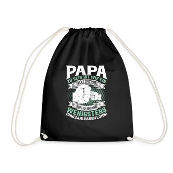 Papa zu sein ist wie ein Vollzeitjob - Turnbeutel - Schwarz - Vorne