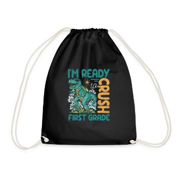 I'm ready to nursery dinosaurs back - Drawstring Bag - black - Front
