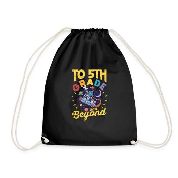 To 5th Grade and Beyond Fifth Astronaut - Drawstring Bag - black - Front