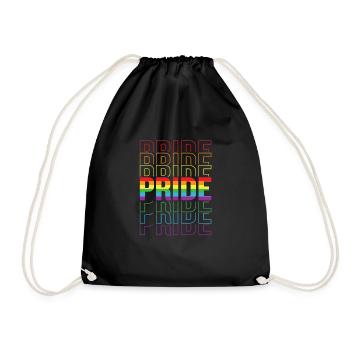 LGBTQ Lesbe Homosexuell Regenbogenflagge Stolz - Turnbeutel - Schwarz - Vorne