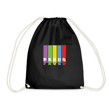 LGBT LGBTQ Lesbian Gay Rainbow Flag Pride - Drawstring Bag - black - Front
