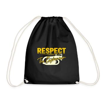 Respect The Euphonium Baritone Player Gift Idea - Drawstring Bag - black - Front