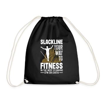 Slackline your way to fitness, in the most - Drawstring Bag - black - Front