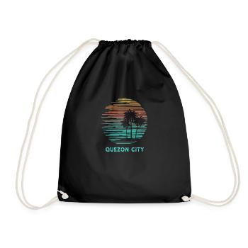 Quezon City Philippines Cool Souvenir Vacation - Drawstring Bag - black - Front