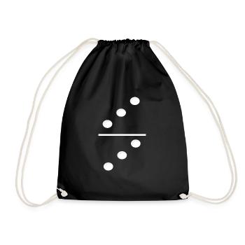 Domino Game Tile 3-3 - Funny Group Costume - Drawstring Bag - black - Front
