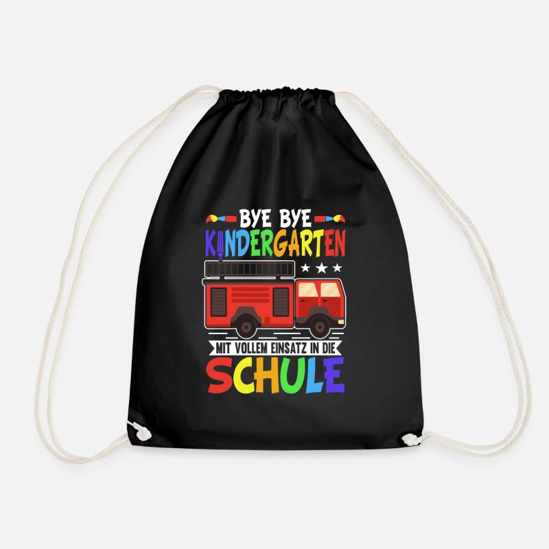 Feuerwehr Einschulung Schulkind 1. Klasse - Turnbeutel - Schwarz
