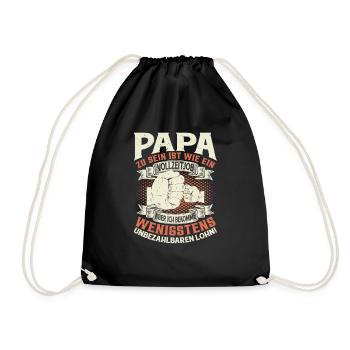 Papa Sprüche Vatertag - Turnbeutel - Schwarz - Vorne