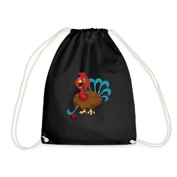 Field Hockey Enthusiast Defender Thanks Giving Tur - Drawstring Bag - black - Front