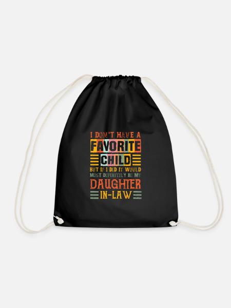 I Don't Have A Favorite Child - Drawstring Bag - black