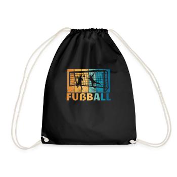 Fußballzubehör Geschenkidee Fußballfan - Turnbeutel - Schwarz - Vorne