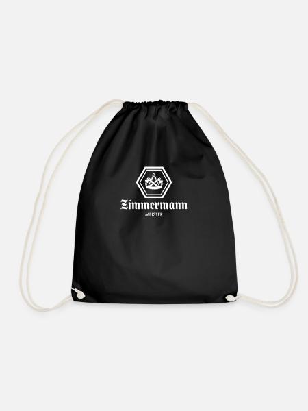Zimmermann Symbol I Zunft Wappen Motiv für - Turnbeutel - Schwarz