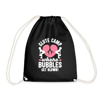 Glute Camp: Where Bubbles Get Blown - Turnbeutel - Schwarz - Vorne