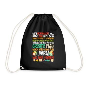 Motivational Daycare Teachers Appreciation - Drawstring Bag - black - Front