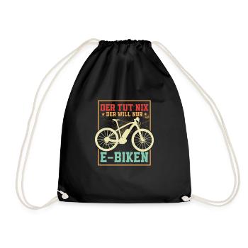 Der tut nix der will nur E-Biken Elektrofahrrad E- - Turnbeutel - Schwarz - Vorne