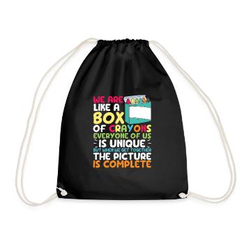 Back to School Teacher We are like a box - Drawstring Bag - black - Front