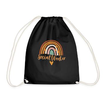 Social Worker Lustig Back to School Teacher - Drawstring Bag - black - Front
