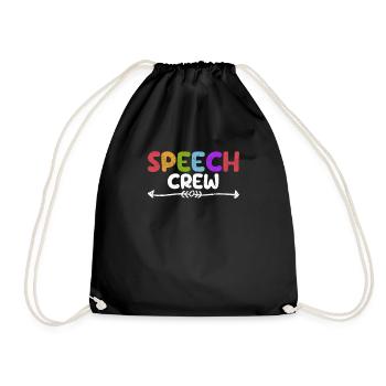 Speech Crew Funny Back To School Therapeut Lehrer - Turnbeutel - Schwarz - Vorne
