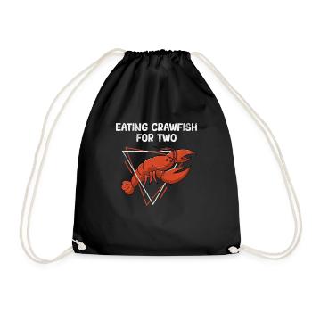 Funny Eating Crawfish for Two Cajun Crawfish Boil - Drawstring Bag - black - Front