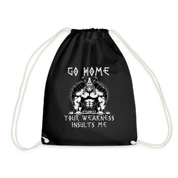 Viking Fitness Motif Northman Warrior Vikings - Drawstring Bag - black - Front