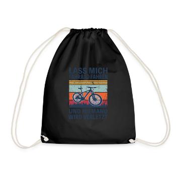 Fahrrad Retro lustiger Spruch Radfahrer - Turnbeutel - Schwarz - Vorne