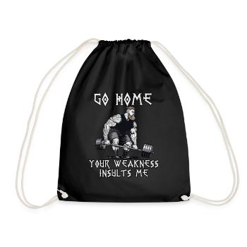 Viking Sport Outfit Heavy Lifting Bodybuilder - Drawstring Bag - black - Front