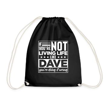 Funny Name Dave - Drawstring Bag - black - Front
