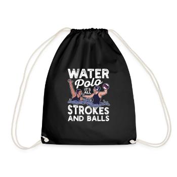 Water polo It's all about shots and balls Team - Drawstring Bag - black - Front