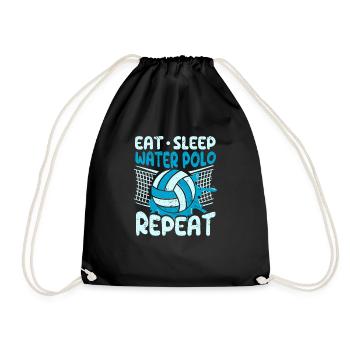 Eat Sleep Water Polo Repeat Funny Sports Fan - Drawstring Bag - black - Front