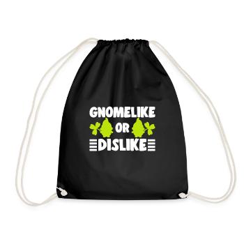 Gnomelike Or Dislike Elf Garden Miniature Gift - Turnbeutel - Schwarz - Vorne