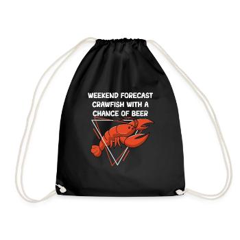 Weekend Forecast Funny Cajun Crawfish Boil - Drawstring Bag - black - Front