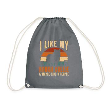 Longhair Collie Rough Collie Dog - Drawstring Bag - grey - Front