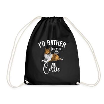 Collie à poil long Collie rugueux Chien - Sac de sport léger - noir - Devant