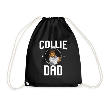 Longhair Collie Rough Collie Dog - Drawstring Bag - black - Front