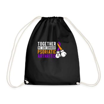 Together We Can Beat Psoriatic Arthritis - Drawstring Bag - black - Front
