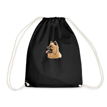 Eurasier Dog I Dog breed for dog owners - Drawstring Bag - black - Front