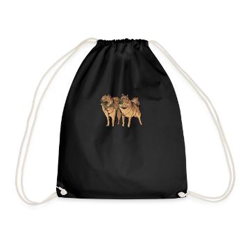 Eurasier Dog I Dog breed for dog owners - Drawstring Bag - black - Front