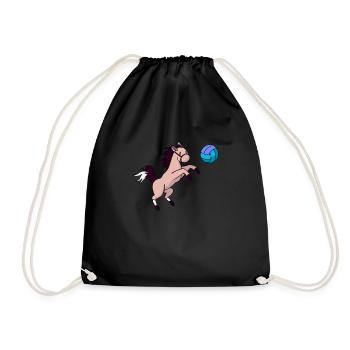 Cheval mignon jouant au volley-ball et au jumping grunge - Sac de sport léger - noir - Devant