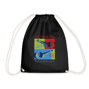 Mandoline Instrument des Jahres 2023 Popart - Turnbeutel - Schwarz - Vorne