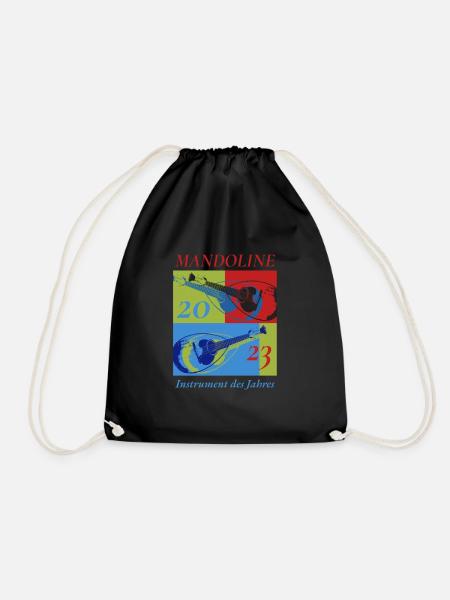 Mandoline Instrument des Jahres 2023 Popart - Turnbeutel - Schwarz