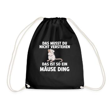 Das ist so ein Mäuse Ding - Turnbeutel - Schwarz - Vorne
