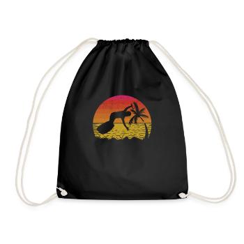 Wakeboard Retro Wakeboarder Vintage Sun - Sac de sport léger - noir - Devant