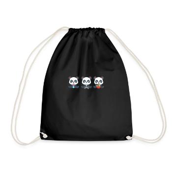 Panda Boba Tea Gaming Rahmen - Turnbeutel - Schwarz - Vorne