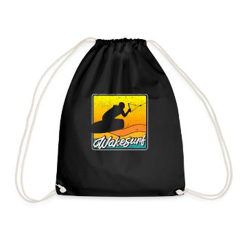 Wakesurf Rétro Wakesurf Vintage Lake Ocean River - Sac de sport léger - noir - Devant