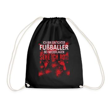 Fußballzubehör Geschenkidee Fußballfan - Turnbeutel - Schwarz - Vorne