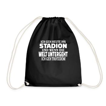 Fußballzubehör Geschenkidee Fußballfan - Turnbeutel - Schwarz - Vorne