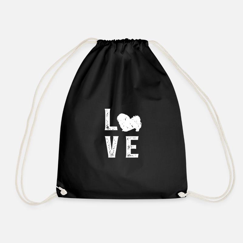 Pekingese Love - Drawstring Bag - black
