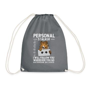 Longhair Collie Rough Collie Dog - Drawstring Bag - grey - Front
