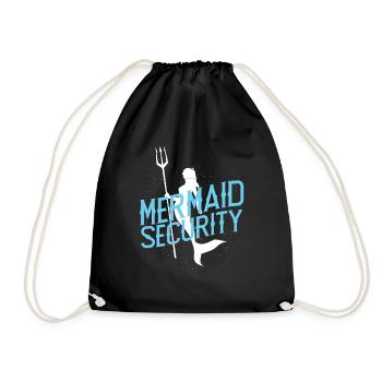 Funny Mermaid Security - Turnbeutel - Schwarz - Vorne