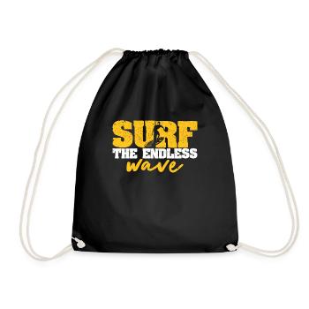 Surf The Endless Wave Wakesurfing Wakesurf Wake - Turnbeutel - Schwarz - Vorne