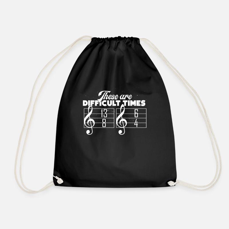 Hilarious These Are Difficulty Times Melodies - Drawstring Bag - black